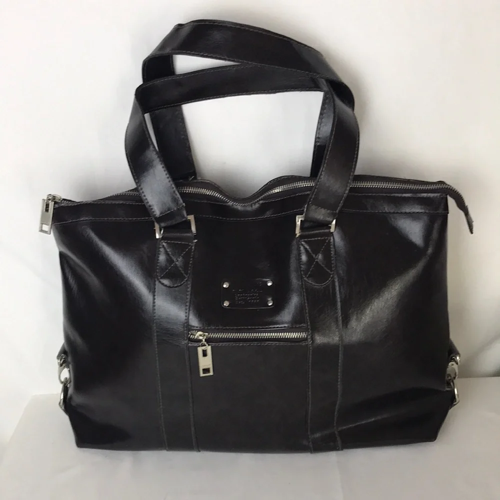 Denali faux leather brown laptop bag